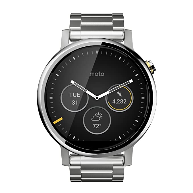 Motorola Moto 360 (2nd Gen.) – Mens 46mm, Silver with Silver Metal