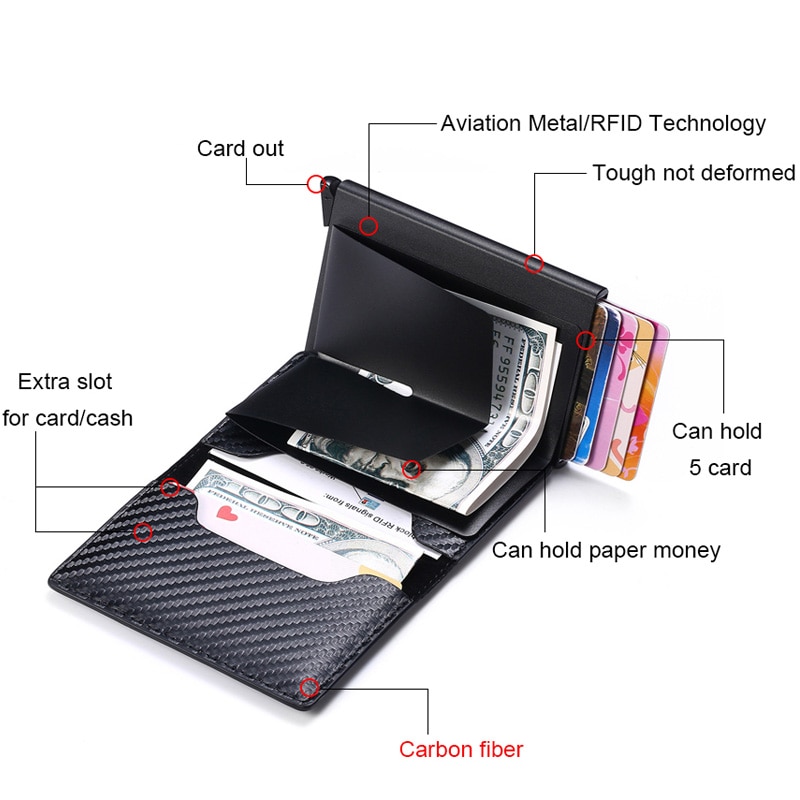 Carbon Fiber Card Holder features