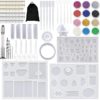 Resin Casting Mold 140 PCS Kit, DIY Jewelry Craft Moulds Silicone Mold, Glitter Powder, Keychain and Dril Tools Set for Art Craft Lovers - Image 5