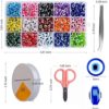 Handmade Evil Eye Beads Charms Lamp work 750Pcs, Round Flat Eye Bracelet Beads for DIY Necklace Bracelets Jewelry Making - Image 5
